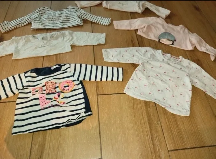 8 t-shirts longues manches bébé fille 12 - photo numéro 3