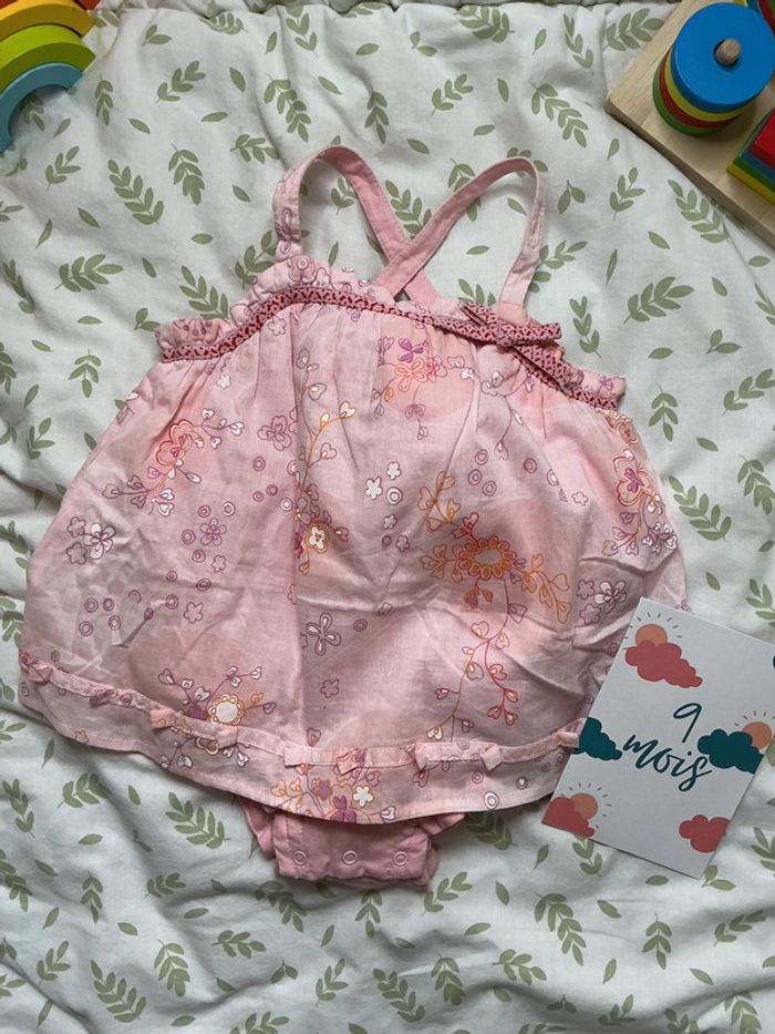 barboteuse rose motifs violet 9 mois elle - photo numéro 2