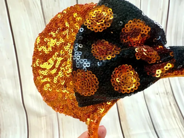 Ears (serre tête) oreilles de Minnie sequins orange Tokyo Disneyland halloween - photo numéro 3