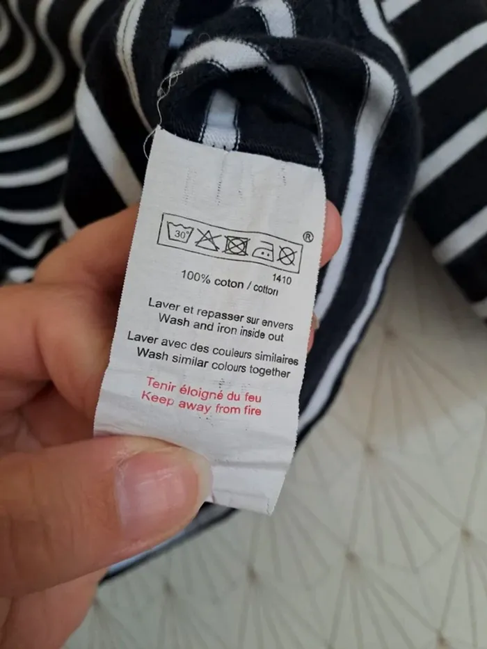 T-shirt garçon 5 ans ML terre de marins doux 1 micro tache cachée bras prix mini - photo numéro 5