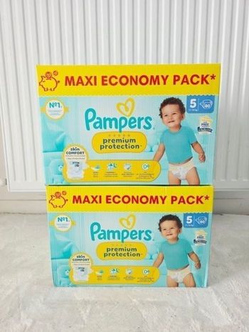 2× Couches Pampers Premium Protection Taille 5 MAXI PACK ×160