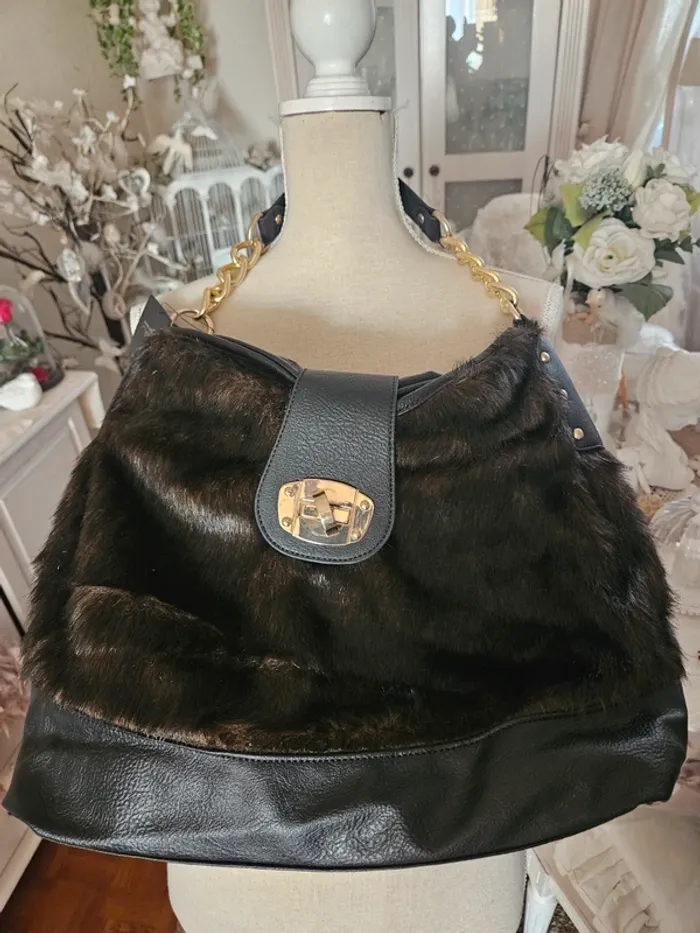 Sac marron foncé fausse fourrure New Look Neuf - photo numéro 2