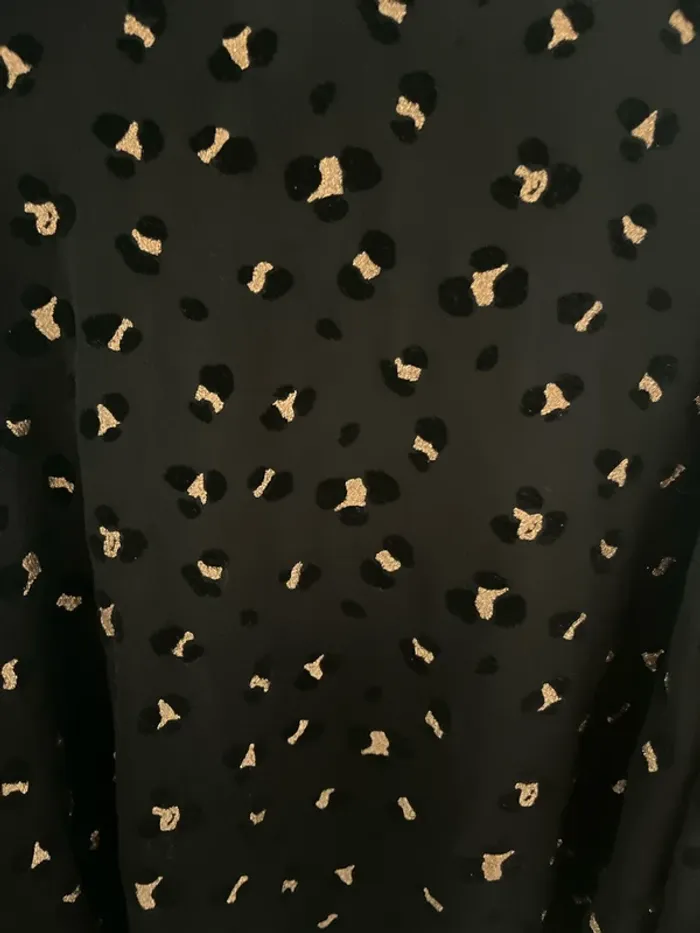 Blouse, noir, imprimé léopard brillant - photo numéro 2