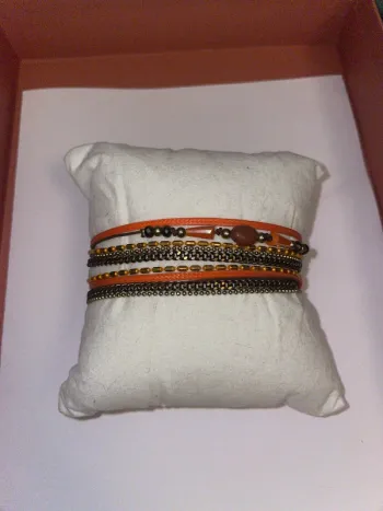 Bracelet double tour orange