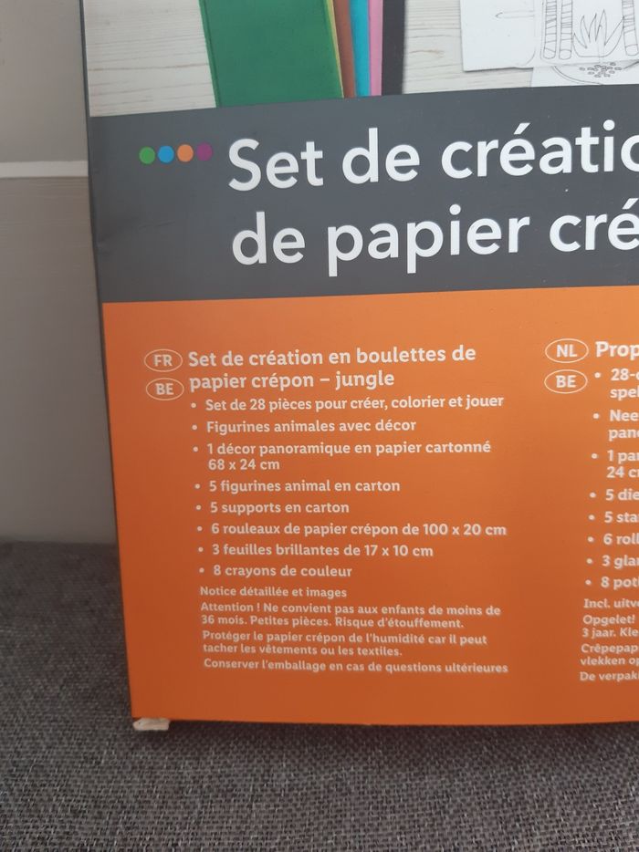 Loisir créatif : set de création en boulettes de papier crépon : jungle Crelando - photo numéro 7