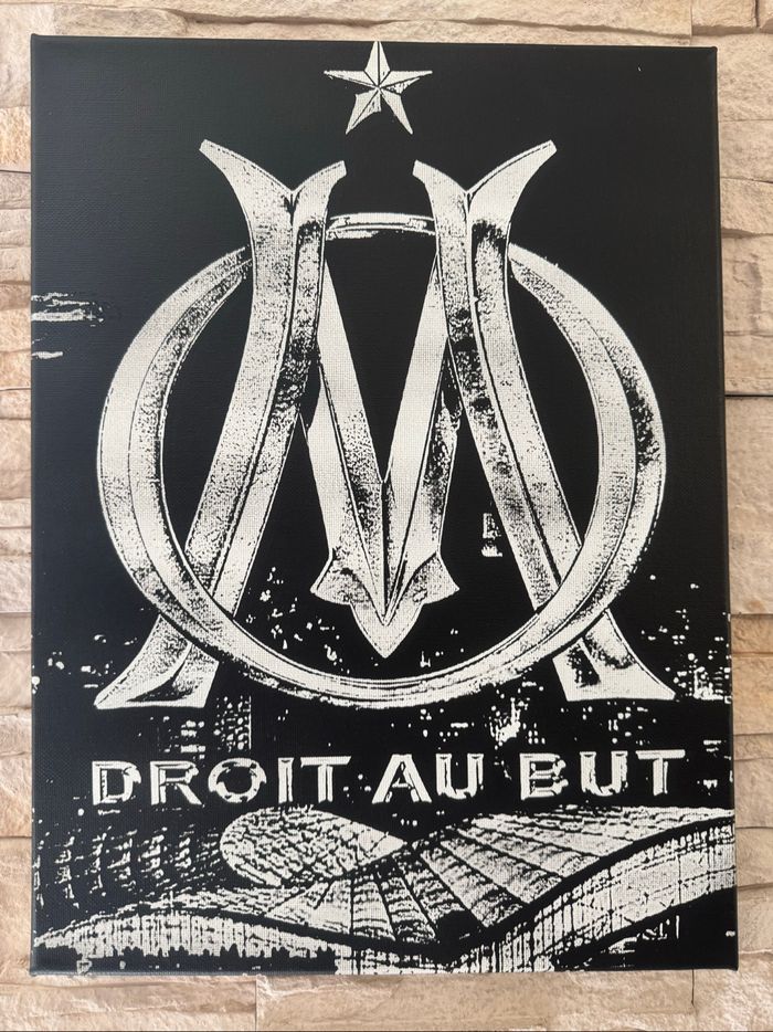 Tableau OM - Logo “Droit au But” en toile 30x40cm