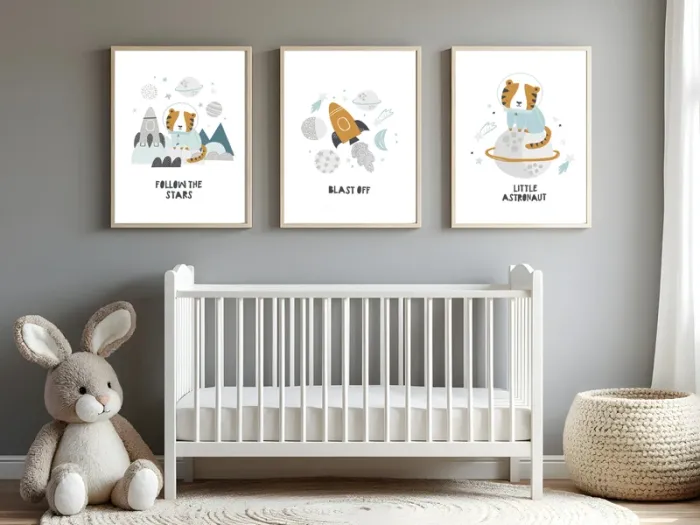 Affiches “Little Astronaute” pour chambre enfant - photo numéro 3