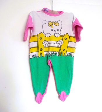 Pyjama bébé fille imprimé chaton barrière 6 mois Tiboudou
