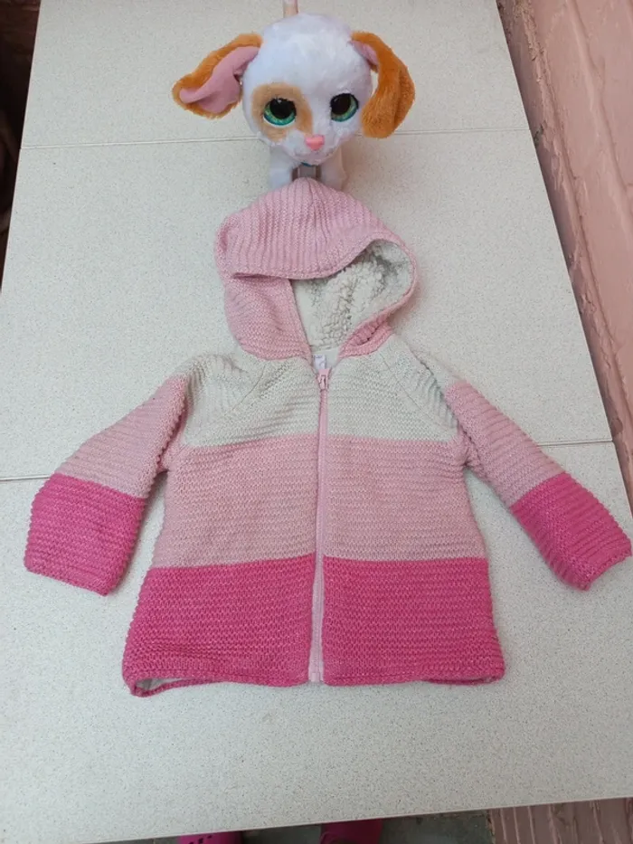 Gilet molletonnne a capuche taille 12mois