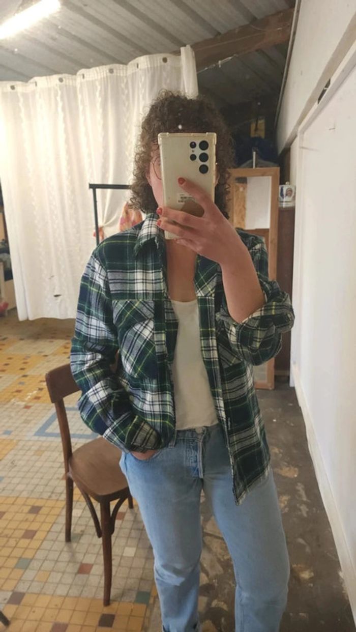 Superbe chemise à carreaux en laine vintage 80s bucheron - photo numéro 7