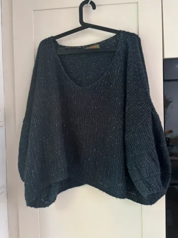 Pull marine pailleté Made in Italy farfalla