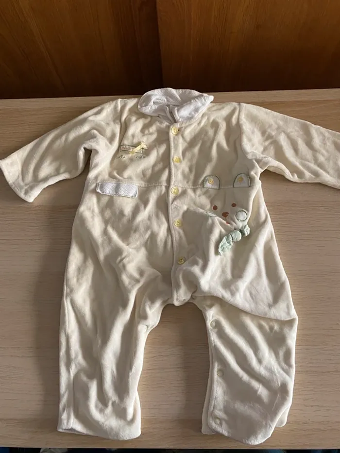 Bébé pyjama garçon chemise 6 mois carreaux bleu jaune - photo numéro 6