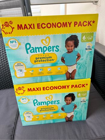 2 packs couche bébé Pampers premium taille 5