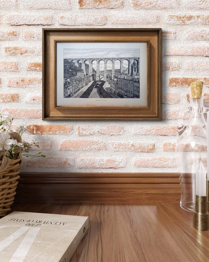 Imprimée en 1890, le Viaduc de Morlaix, Finistère. Original Vintage Authentique - photo numéro 4