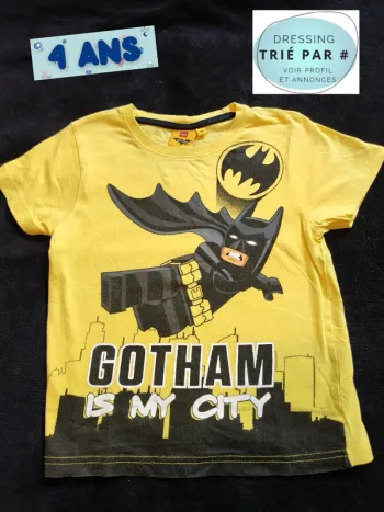 T-shirt manches courtes Batman Lego 4 ans
