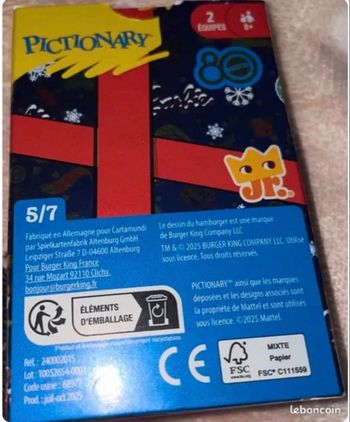 Jeux de carte pictionary