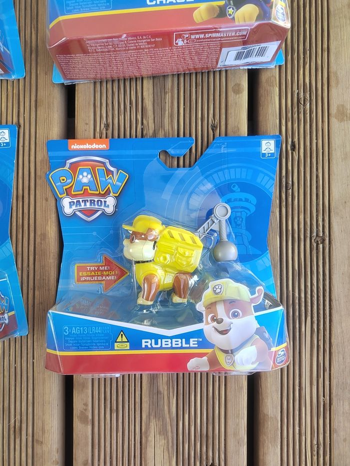 Lot 4 figurines Paw Patrol Pat’Patrouille – Marshall, Chase, Skye, Rubble – Neuf sous blister - photo numéro 2