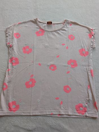 T-shirt à fleurs rose fluo - Tape à l'oeil