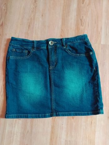 Jupe jeans bleu brut