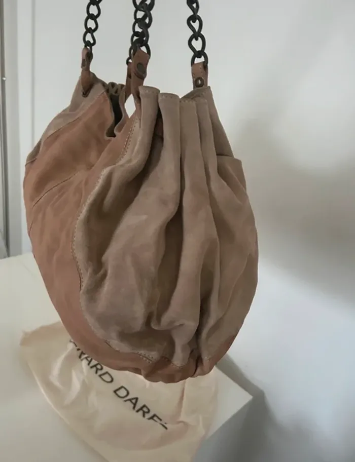 Gerard Darel, sac à main en cuir beige, femme - photo numéro 4