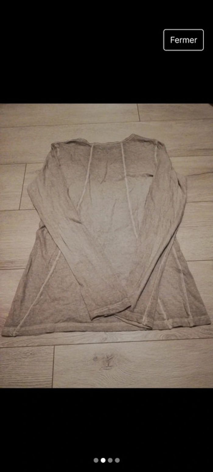 Tee-shirt manches longues gris Guess taille L - photo numéro 2