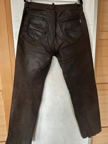 pantalon cuir marron moto