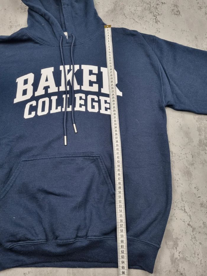 Pull à capuche universitaire Baker College bleu – Taille M Homme - photo numéro 4