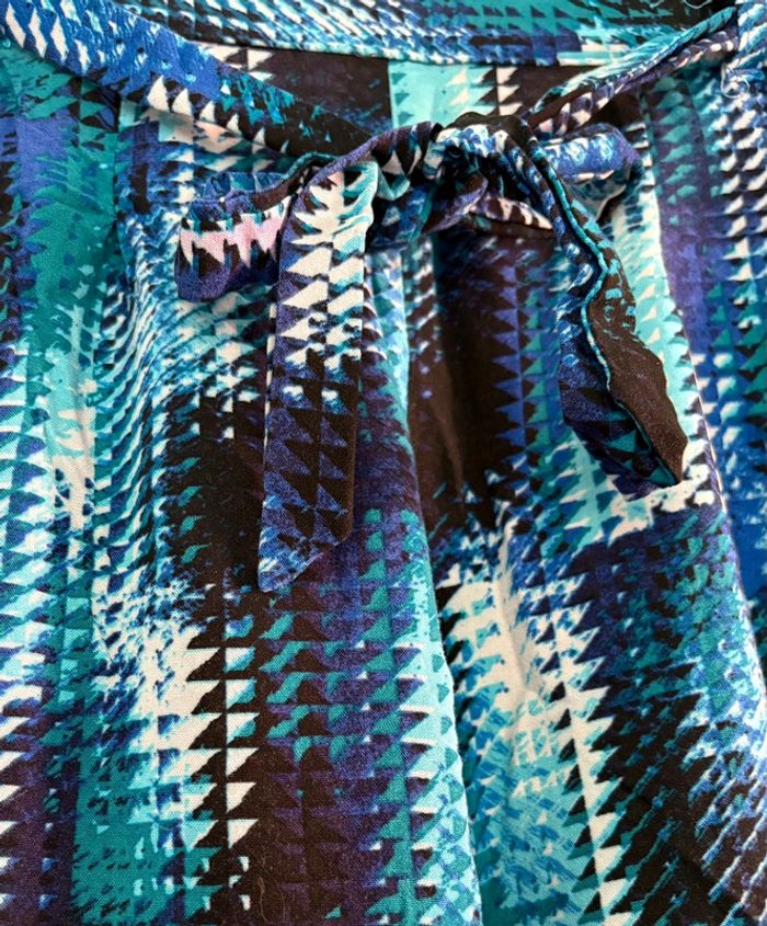 Pantalon d'été fluide bleu à motifs 40 C&A - photo numéro 5