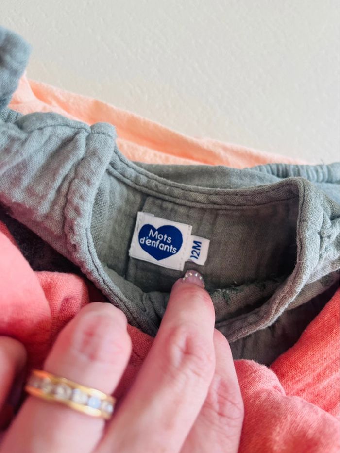 Combinaison fine pour l’été kaki 12mois Mots d’enfants - photo numéro 4