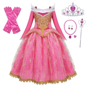 Déguisement robe princesse la belle au bois dormant et ces accessoires Taille 5-6ans