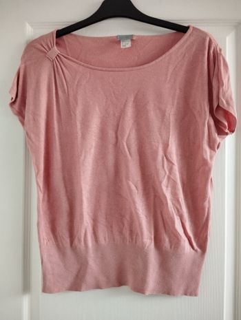 Pull manches courtes rose