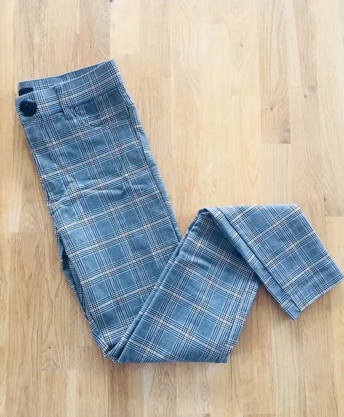Pantalon skinny gris motifs prince de Galles