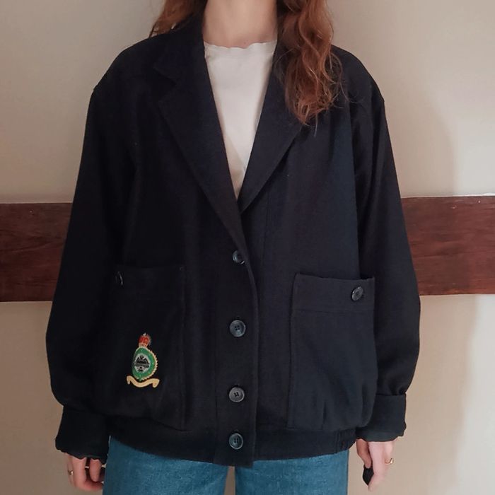 Veste laine bombers marine Made in Italy - photo numéro 2