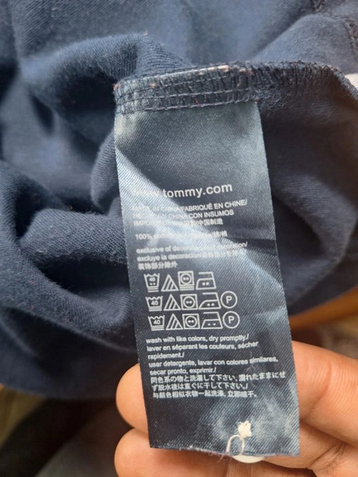 Polo tommy hilfiger bleu foncé - taille L 100% coton - logo brodé (34) - photo numéro 9