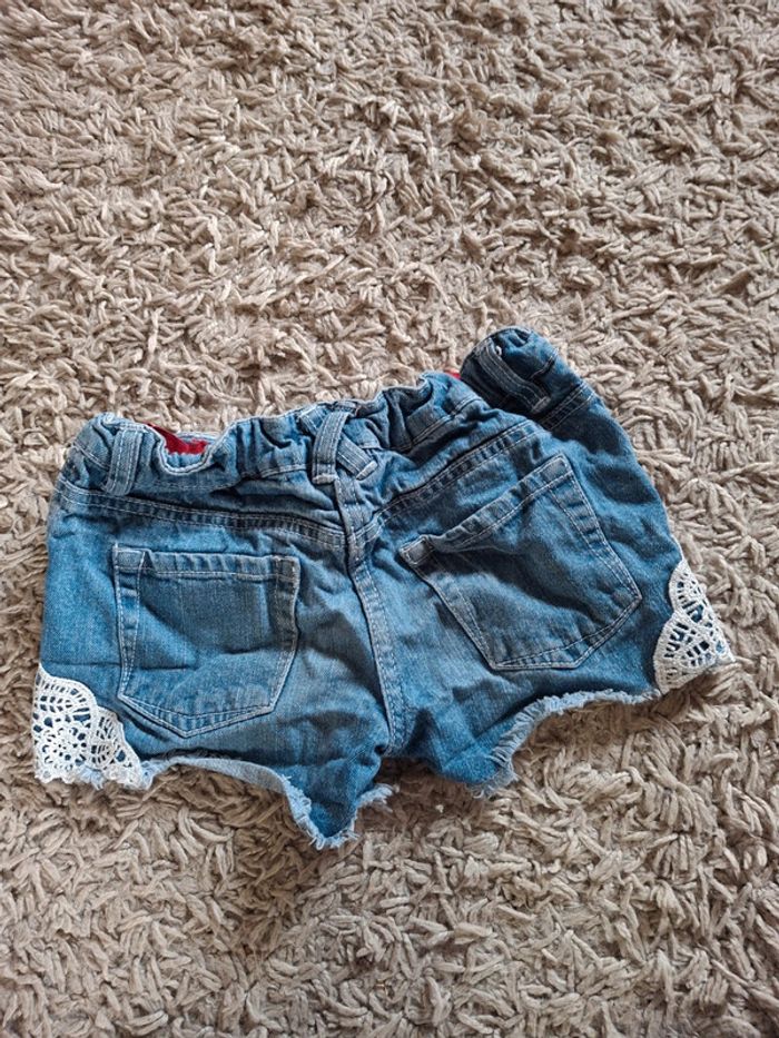 Short en jean avec dentelle fille 6 ans tissaia - photo numéro 2