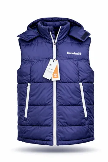 Doudoune sans manches Timberland bleu marine neuve avec étiquette – gilet capuche déperlant hiver S·