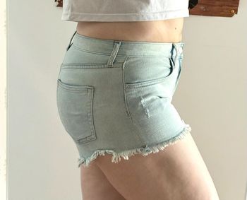Short en jean bleu clair taille mi-haute H&M 40