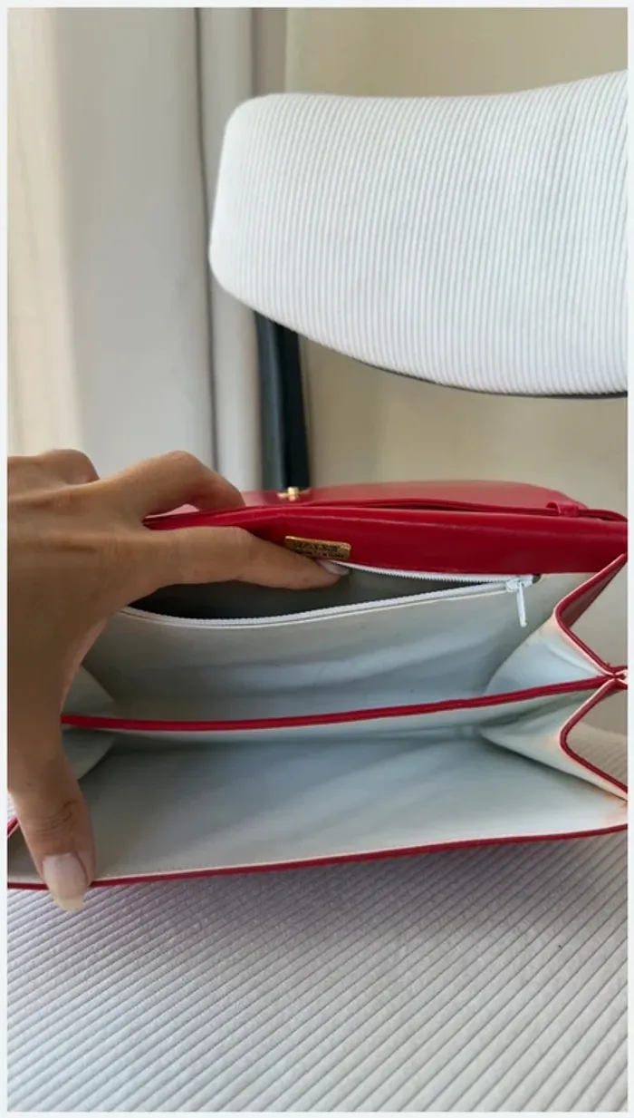 Sac Bally cuir rouge très bon état - photo numéro 5