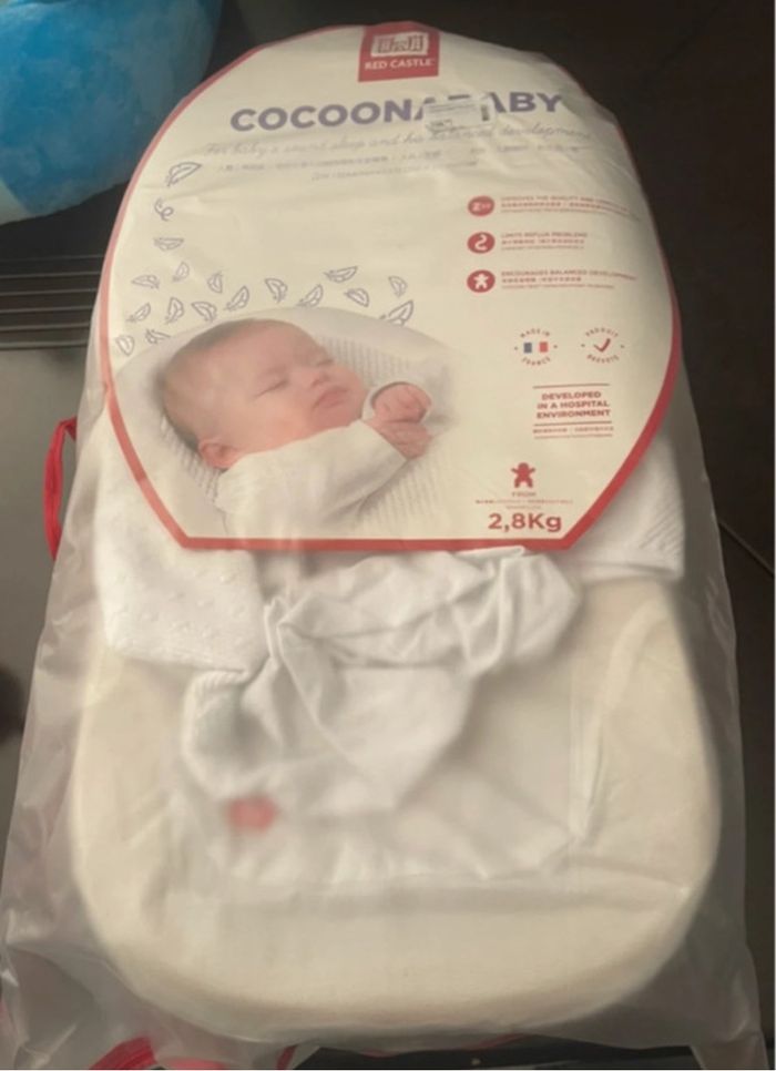 Cocoonababy® Red Castle 0-3 mois 👶 nid ergonomique bébé + drap housse blanc, made in France - photo numéro 10
