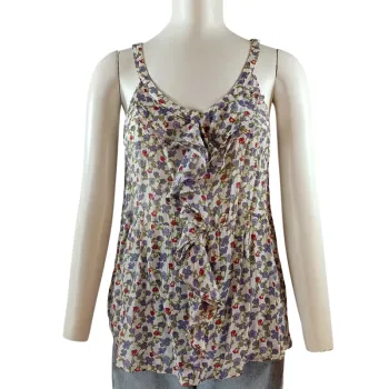 Top fleuri léger à volants See U Soon taille M – Tencel et polyamide A975