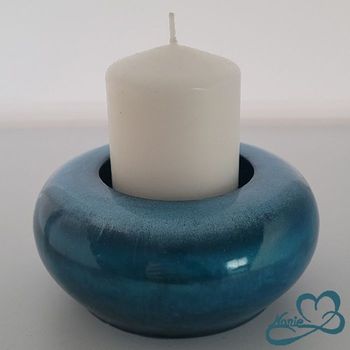 Photophore en resine bleu