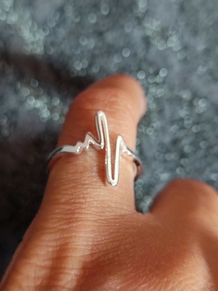 Bague argentée réglable originale neuve Santé fréquence cardiaque - photo numéro 2
