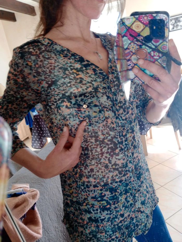 Blouse femme 38 fantaisie type voile c64 - photo numéro 8