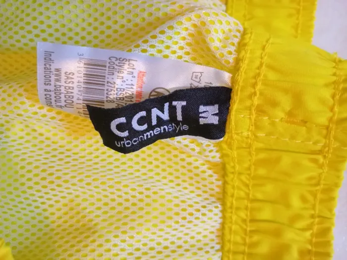 Short de bain jaune fluo Ccnt Taille M avec cordon - photo numéro 5