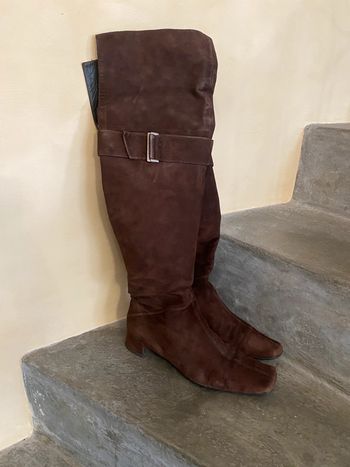 Bottes hautes en daim marron 40
