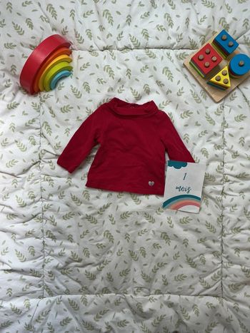 sous pull col roulé rose obaibi 1 mois