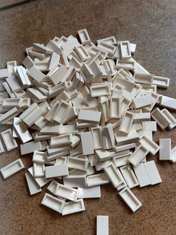 200 Tile Lego 1x2 ref 3069 white