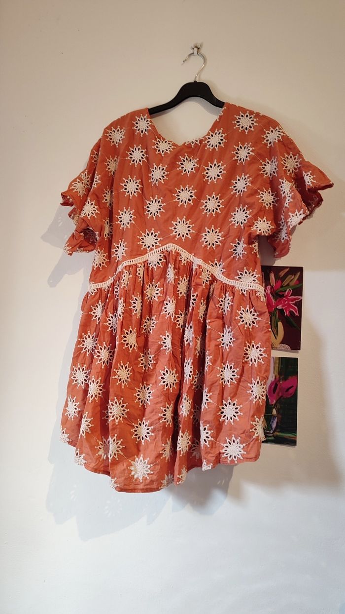 Robe bohème broderie anglaise PETITE taille S - photo numéro 2