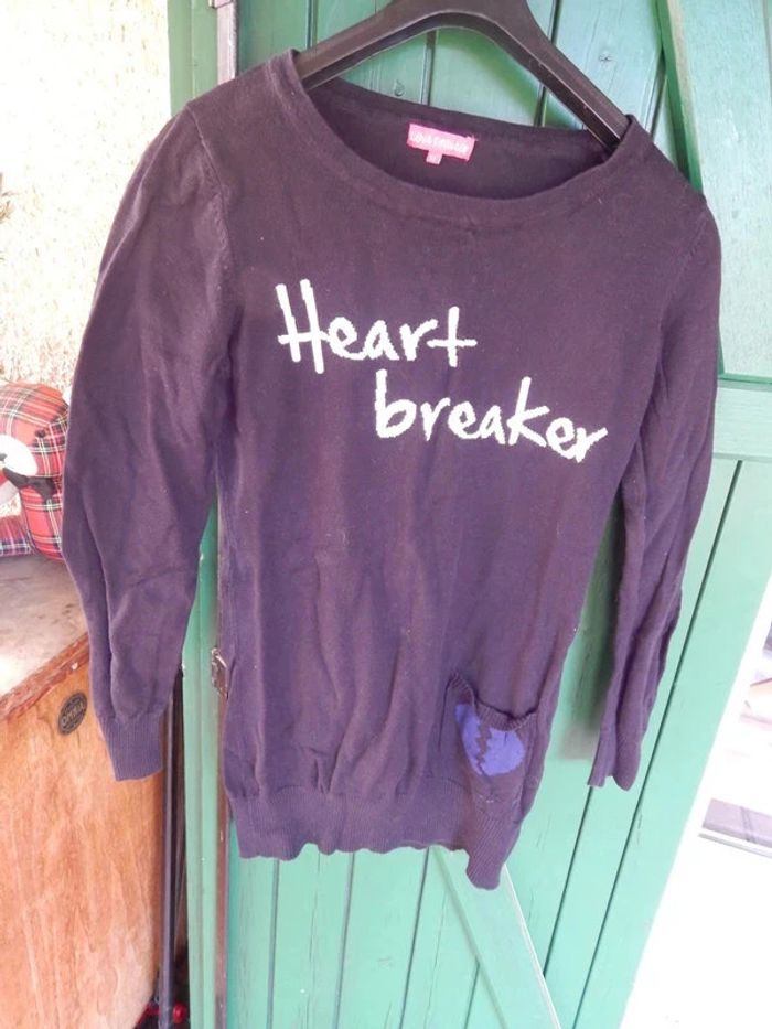 pull noir. taille 2 . love knitwear - photo numéro 2