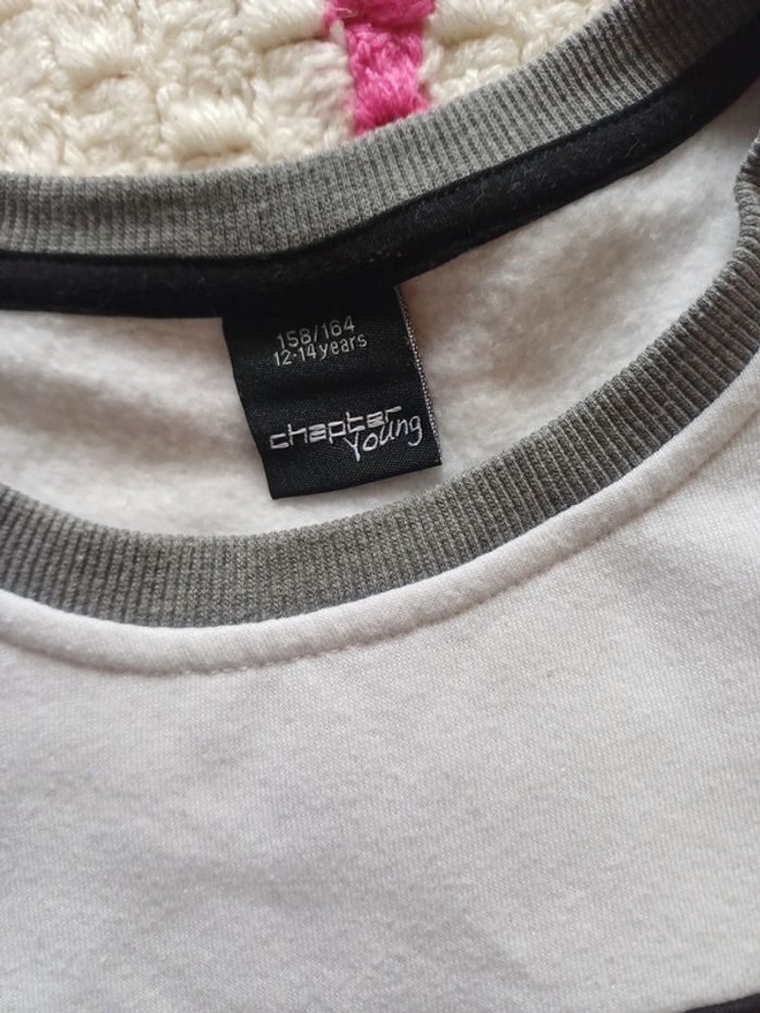 Pull blanc et gris 158/164 - photo numéro 2